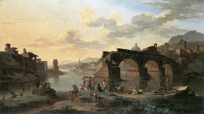 HEUSCH, Jacob de River View with the Ponte Rotto sg China oil painting art